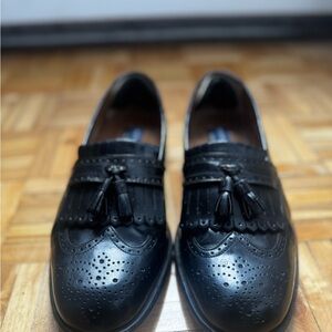 Bostonian Black Leather Tassel Kiltie Brogue Loafers
